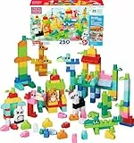 MEGA BLOKS Fisher-Price Bausteinespielzeug für Kleinkinder, Tier-Spielbausteine mit 250 Teilen und wiederverwendbarem Aufbewahrungsbeutel, für Kinder ab 1 Jahr, JCF93