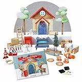 Papierdrachen Wichteltür Set 2025 - Der 3-Minuten-Wichtel - komplettes Bastelset mit Zubehör und Buch - DIY Wichtel-Set zum Aufstellen - Advent für Kinder