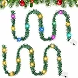 IWTBNOA Puppenhaus Mini LED Lichterkette, 2 Stück Wichtel Lichterkette Miniatur LED, Bunte Weihnachten Beleuchtet, Wichtelhaus Weihnachtsdeko, Miniatur Puppenhaus Zubehör für Wichteltür(Bunte+Warme)