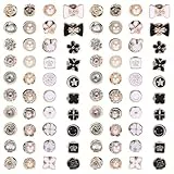 80 Stück Brooch Buttons Knöpfe-Broschen für Kleidung-Broschen & Anstecknadeln für Damen, Brosche Ausschnitt Verkleinern, Abnehmbare DIY-Dekoration ohne Nähen