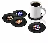 Untersetzer Rund für Gläser Vinyl Schallplatten Tasse Matte Retro CD Stil Untersetzer rutschfeste Isolierte Kaffee Getränke Matte für Bars,Cafés, Zuhause,Partys, Büro, Restaurant