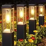 NEEMO Solarlampen für Außen Garten 4 Stück, 2x Größer Solarleuchten für Außen Extrem Hell mit 800 mAh Batterie, IP65 Wasserdicht Modern Solarleuchten Garten Deko für Rasen Terrasse Weg