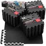 bemaxx Bodenschutzmatte Fitness - Sportmatte Fitnessmatte Gymnastikmatte Puzzlematte Yogamatte Turnmatte Trainingsmatte Spielmatte Fallschutzmatte Laufbandmatte - Gym Workout Pool Garage - 3er Set