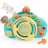 Nukdey Lenkrad Spielzeug für Kinder, Kinderlenkrad zum Spielen im Auto, Multifunktions-Auto Lenkrad mit Licht und Geräuschen, Interaktives Musikspielzeug Geschenk für Jungen und Mädchen ab 3 Jahren