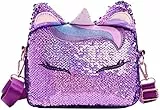 TENDYCOCO Einhorn Umhängetasche Kinder Geldbörse Einhörner Für Mädchen (Lila, 19 x 7 x 15 cm)