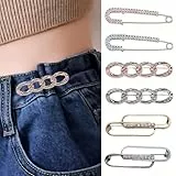 JYNXOR 6 Pcs Brosche Damen, Broschen Für Kleidung, Broschen & Anstecknadeln Für Damen Gold Silber,Sicherheitsnadel Strass Pullover Clip Schal Clip Kleid Kleidungsstück Dekoration Zubehör Schmuch