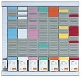 Nobo T-Karten Büro Planungsset, Wandmontage, Haftnotizen Set mit 7 Spalten & 24 Slots, Größe 2, inkl. T-Karten bunt & Indexspalte 2911080