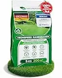 Rasensamen schnellkeimend Frühjahr 5kg – TEST SEHR GUT – Grassamen schnellkeimend Rasen Nachsaat Made in Germany – Rasensaat 200qm - Rasensamen Frühjahr Samen von Natureflow