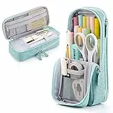 iSuperb Stehender Federmäppchen Teenager Mäppchen Faltbares Studenten Handy Stehend Stiftetasche Grosse Bleistift Beutel Schulmäppchen Schuletui Mädchen Stand Pencil Case (Grün)