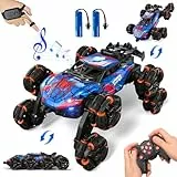 Sunrad Ferngesteuertes Auto 3 4 5 6 7 8 9 Jahre Spiele LED Licht RC Auto Spielzeug,8WD Stunt und Handsteuerung, RC Drift Car mit Musik und Spray,Kinder Toy 360° Flip Car RC Spielzeug Geschenk