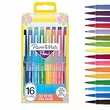 Paper Mate Flair Filzstifte | mittlere Spitze (0,7 mm) | Gemischte Farben | Tasche mit 16 Stiften