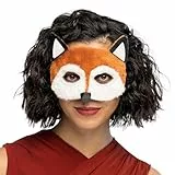 Boland 56720 - Plüsch-Halbmaske Fuchs, Einheitsgröße, Braun, Weiß und Schwarz, Gesichtsmaske, Tiermaske, Fellmaske, Accessoire, Kostüm, Verkleidung, Karneval, Fasching, Halloween