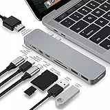 HyperDrive USB C Hub 8-in-2 Sanho MacBook Pro Hub with HDMI Mini Displayport Thunderbolt 3 USB-C 3.0 Power Delivery SD/Micro SD Card Reader USB C Dongle for MacBook Pro 2020 2019 Gray