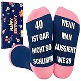 Belloxis 40 Geburtstag Frauen 40. Geburtstag Frauen Geschenk 40 Geburtstag Frau Geschenk zum 40 Geburtstag Frau Socken Damen 39-42 Stoppersocken Damen Baumwollsocken