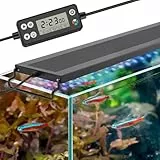 hygger Aquarium Beleuchtung, Aquarium LED Beleuchtung,Vollspektrum Aquarium Licht mit Monitor, 26W 24/7 Beleuchtungs Zyklus, 7 Farben, Einstellbarer Timer,3 Modus für 76-91cm Süßwasser Aquarien