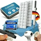 CLEANUX Reinigungsknete Handy Reinigungsset – iPhone Zuebhör mit 60 Reinigungsknete-Portionen, Multifunktionswerkzeug & Mikrofasertuch – Ladebuchse Reiniger für AirPods, USB-C & Lautsprecher