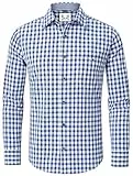 Trachtenhemd Herren Oktoberfest Hemd Kariertes Hemd Outfit Langarm Trachten Hemden Tracht Blau Trachtenhemden Kurzarm Karohemd Freizeithemd Baumwolle S