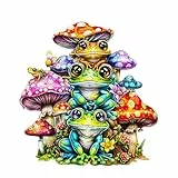 Jigfoxy Holzpuzzle Erwachsene, Frosch Holz Puzzle Erwachsen, Wooden Puzzle Holz Puzzle Erwachsen Und Kinder, Einzigartiges Lernspielzeug in Tierform für Freunde der Familie L-34 * 32.7cm-260pcs