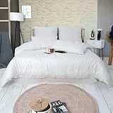 Vency Bettbezug 220 x 240 cm, 3-teilig, Beige, Öko-TEX 100 % Baumwolle, 1 Bettbezug + 2 Kopfkissenbezüge 65 x 65 cm mit Reißverschluss, Modell Ranforce Premium