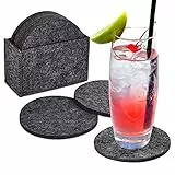 BOHORIA® Premium Filzuntersetzer (8er Set) – Dekorative Filz-Untersetzer für Glas, Tassen, Vasen, Kerzen auf ihrem Esstisch aus Holz, Glas oder Stein (rund | 10cm) (Grey)