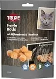 Trixie Katzensnack Premio Chicken & Tuna Roll - leckere Katzenleckerlis mit Huhn - aus natürlichen Zutaten, 50g - 42763