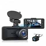 Oryzom 4K Dashcam mit 3,94' Bildschirm/Vorne & hinten/Autokamera mit 170° Weitwinkelansicht/Nachtsicht/Parküberwachung/G-Sensor(+1080P + Acc-Abwärtskabel)