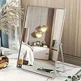 Gosider Eitelkeitstisch Tischspiegel Rechteckig Schminkspiegel Einseitig 90°Schwenkbar Aufsatzspiegel 30x22cm High-Definition Schminkspiegel für Kommode Wohnzimmer Schlafzimmer Büro Groß