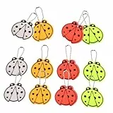 LIOOBO 12stücke Teiliges Reflektor Marienkäfer Reflektierender Schlüsselanhänger Für Rucksack Und Tasche Vielseitiger Leuchtender Schlüsselring in Gelb Silber Orange Rot Kreatives Geschen
