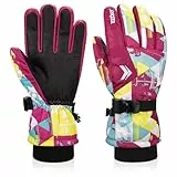 coskefy Handschuhe Kinder Winter Skihandschuhe Junge Mädchen Wasserdicht Fleece Fahrradhandschuhe Kinder Sport Winddicht 3-15 Jahre Laufhandschuhe für Klttern Snowboard Skifahren Radfahren Wandern