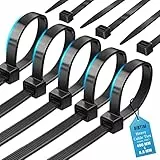 BIBTIM Kabelbinder, 400 x 8.8mm, 100er-Pack, Premium-Nylon-Reißverschlussbinder, Mehrzweck-Kunststoffbinder, sicherer Selbstverriegelungsmechanismus, für Haus, Garten, Büro und DIY