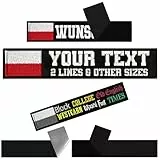 Polen Fahne Klett Patch selbst gestalten | personalisiertes Namensschild für Bekleidung | Aufbügler oder Patch Klett für Uniform, Rennanzug Sportbekleidung mit Polnische Flagge 125x25mm