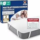 Blumtal Matratzenschoner 100x200cm 2er Set - wasserdichte Matratzenauflage 100x200cm aus 80% Baumwolle - Oeko-TEX zert. Inkontinenzunterlage waschbar bis 95 °C - knisterfreier Bett Topper