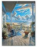 77iiAii Malen Nach Zahlen Erwachsene, Paint by Numbers Landschaft, Malen-Nach-Zahlen Anfänger, DIY Leinwand Ölgemälde Set Mit 3 - Pinsel und Acrylfarbe, Als Geschenk für Wanddeko - 40x50 cm
