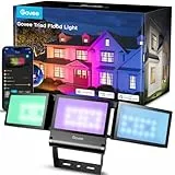 Govee Outdoor Triade LED Strahler, RGBIC Fluter Außen mit 4500LM Warmweiß und Kaltweiß, Aluminiumlegierung, IP66 Wasserdicht, Smart Flood Lights Funktioniert mit Matter, Alexa & Google Assistant