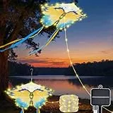 Geemoo Solar Lichterkette Aussen, 5M 174LED Schmetterling Drachen Lichterkette Außen Solar, 8 Modi Solarlichterkette Außen Wetterfest für Outdoor Balkon Camping Garten Deko Geschenke für Frauen Kinder