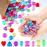 Acryl Diamanten Kinder, 64 Stück Edelsteine für Kinder - Groß, Bunt, Kristall, Deko, Spiel