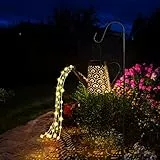 GuKKK Solar Gießkanne mit Solarlampen für Außen, Solarlampen für Außen Garten LED Lichter mit Schäferhaken, Wasserdicht Vintage Lichterkette Aussen für Garten Hofweg Balkon Terrasse (SX)