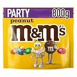M&M’s Peanut Großpackung Schokolade, Schokolade, Schokolinsen mit Erdnusskern und bunter Zuckerhülle als Süßigkeiten, 1 x 800g, Snacks für Weihnachten oder Adventskalender