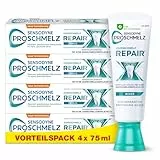 Zahnpasta - Sensodyne ProSchmelz Repair, tägliche Zahncreme mit Fluorid, repariert nachweislich durch Säuren geschwächten Zahnschmelz, 4x75ml