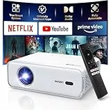 AURZEN Eazze D1 4K-kompatibler Beamer, offiziell für Netflix und Dolby Audio Zertifiziert, Autofokus/Keystone, HDR10, tragbarer Mini-Bluetooth-WLAN-Beamer, Full HD 1080P-Videoprojektor, weiß