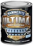 Hammerite Ultima Glänzend, Metallschutzlack, Hochwertiger Schutzlack für alle Metalle im Außenbereich, Tiefschwarz RAL9005, 750 ml