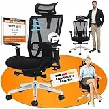 VALKENSTOL M8 Bürostuhl Ergonomisch Testsieger für Grosse Menschen, Breite Sitzfläche Schreibtischstuhl, Office Chair mit Lordosenstütze, Verstellbare Rückenlehne für Gesundes Sitzen Chefsessel 150kg