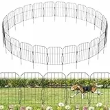 WELDUN Gartenzaun 25 Stücke Metall Steckzaun, Dekoration Gitterzaun für Garten, Total 775 cm (L) x 41 cm (H), Garten Zaun Gartenbeet und Tierbarriere, für Kaninchen, Hund, Hof