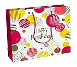 Clairefontaine 32484-6C - Geschenktasche Excellia, XL 37,3x11,8x27,5 cm, ideal für voluminöse Geschenke, Happy Birthday, 1 Stück