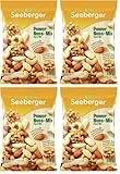 Seeberger Power-Nuss-Mix - vereint knackige Walnusskerne, blanchierte Mandeln, Cashewkerne und naturbelassene Mandeln. (Packung mit 4)