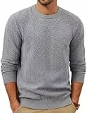 PJ PAUL JONES Herren Pullover Moderner Slim Fit Feinstrick Strickpullover Baumwolle Winterpullover Dunkelgrau, XL