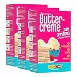 DECOCINO Vanille Buttercreme Fertigmischung (3x250g) - fertige Buttercreme Mischung im Vanille Geschmack, ideal für Torten, Kuchen und Cup Cakes, Topping, Motivtorten, Frankfurter Kranz, Geburstag