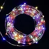 SALCAR 10 m Kupferdraht Lichterkette USB, 100er LED Lichterkette Draht Micro IP44, Weihnachtsdeko Partydeko Hochzeit Innen Außen, Bunt