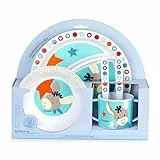 Sterntaler Geschirr-Set Emmi, Teller, Schale, Tasse, Löffel, Gabel, Alter: Für Babys ab 6 Monaten, Hellblau/Mehrfarbig
