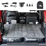 JOYTUTUS SUV-Luftmatratze für Camping mit Luftpumpe, kompatibel mit Wrangler JL 4X4, Komfort-SUV-Luftmatratze mit 2 Kissen für Wrangler JL 2018–2025, 4-Türer (nicht für 4XE), Dunkelgrau